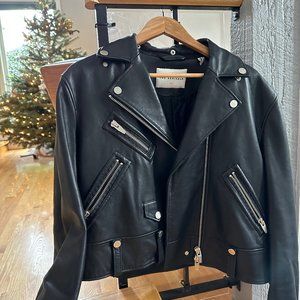 Arrivals Vader Leather Moto Jacket - XL, Black